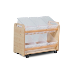 Millhouse Tilt Tote Storage Trolley with Clear Tubs