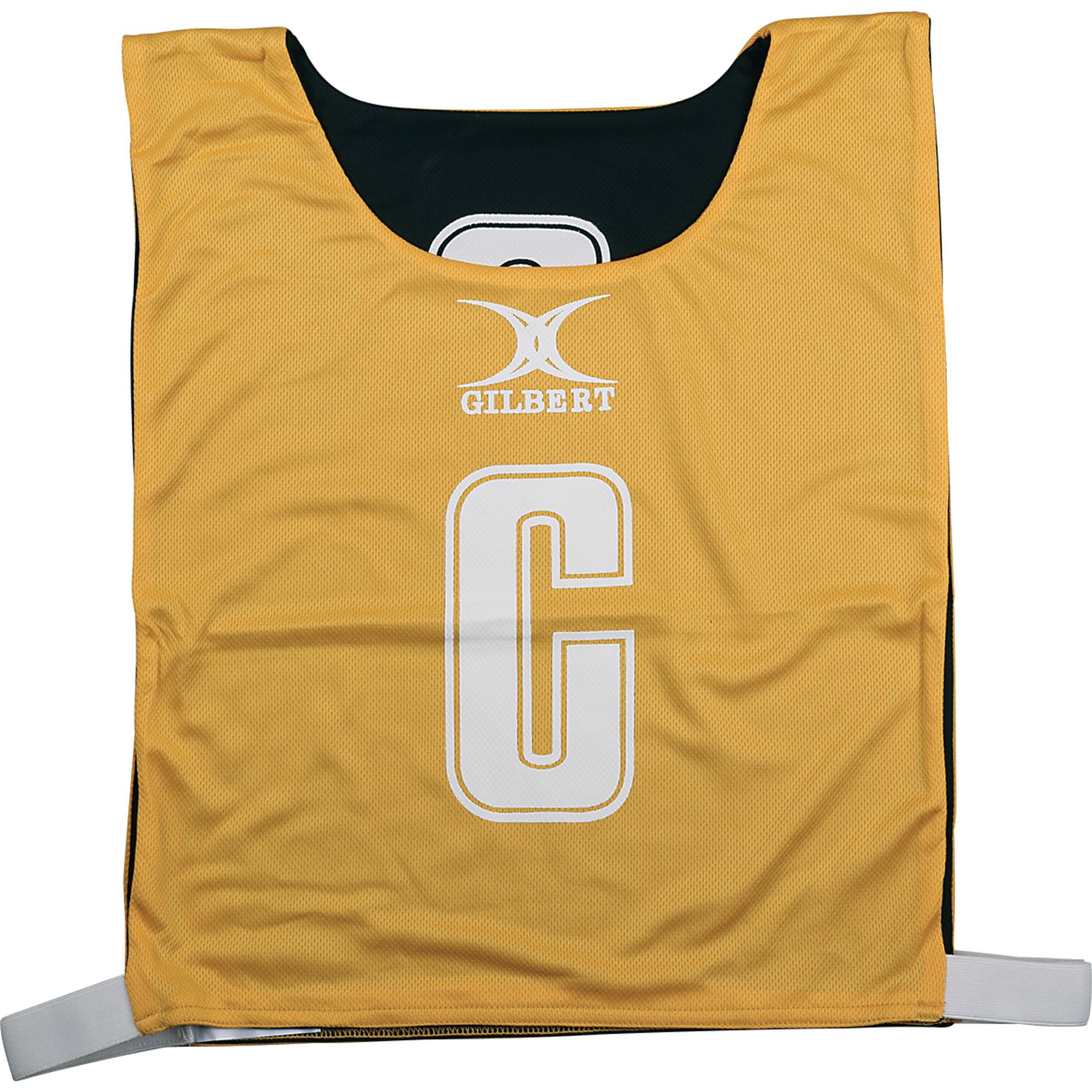 Gilbert Reversible Netball Bib - Amber/Black - Medium - Pack of 7