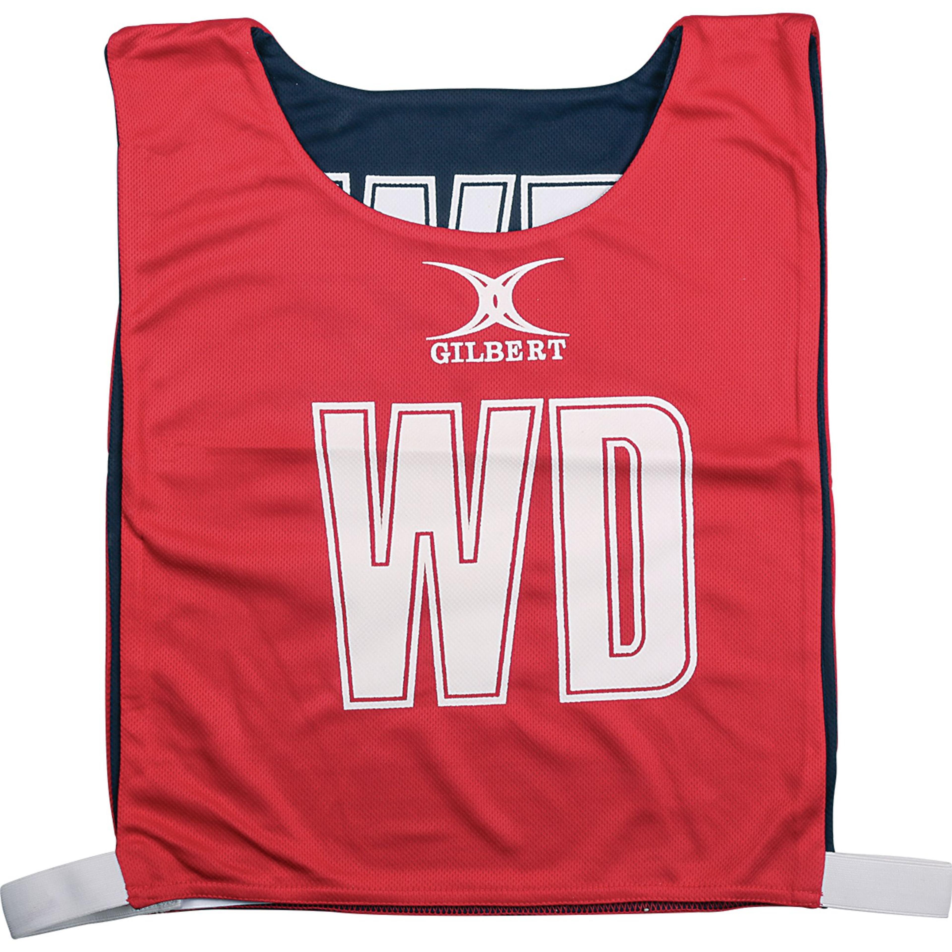 Gilbert Reversible Netball Bib - Red/Navy - Medium - Pack of 7