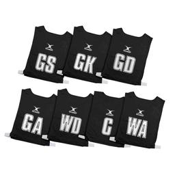 Gilbert Netball Bib - Black - Medium - Pack of 7