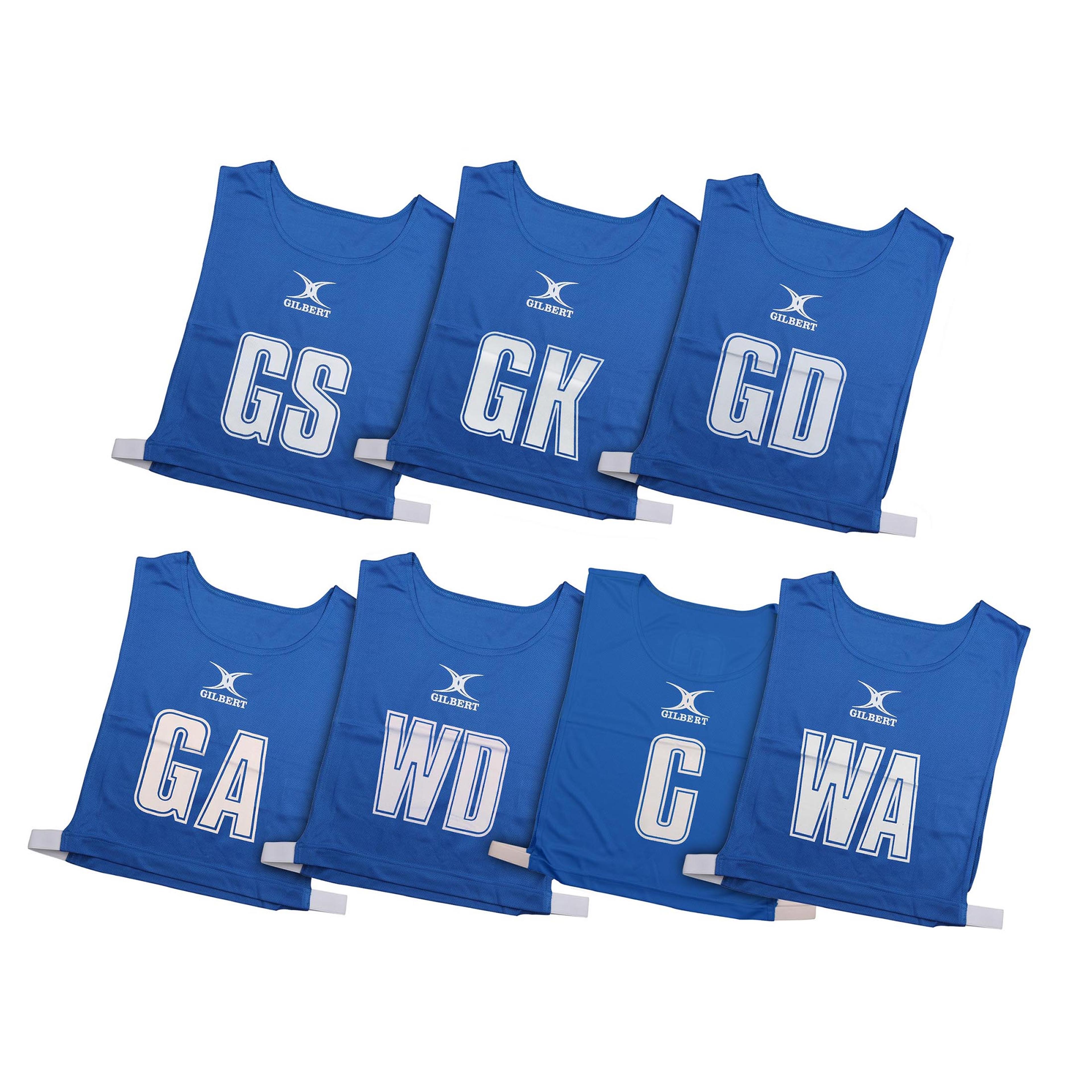 Gilbert Netball Bib - Royal - Medium - Pack of 7
