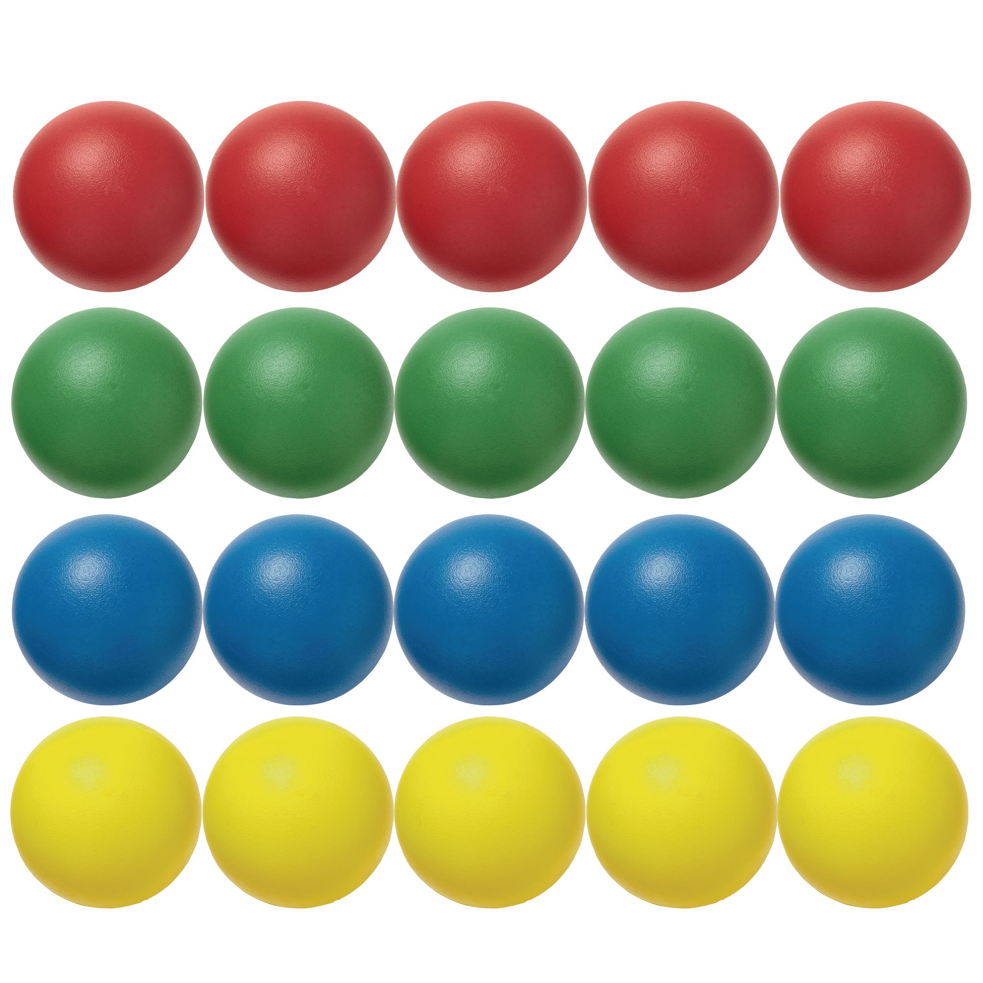 Pack of 3 70mm Soft Foam Tennis Balls Blue, Red, Yellow 