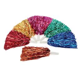 Glitter Pom Poms - Assorted - Pack of 6