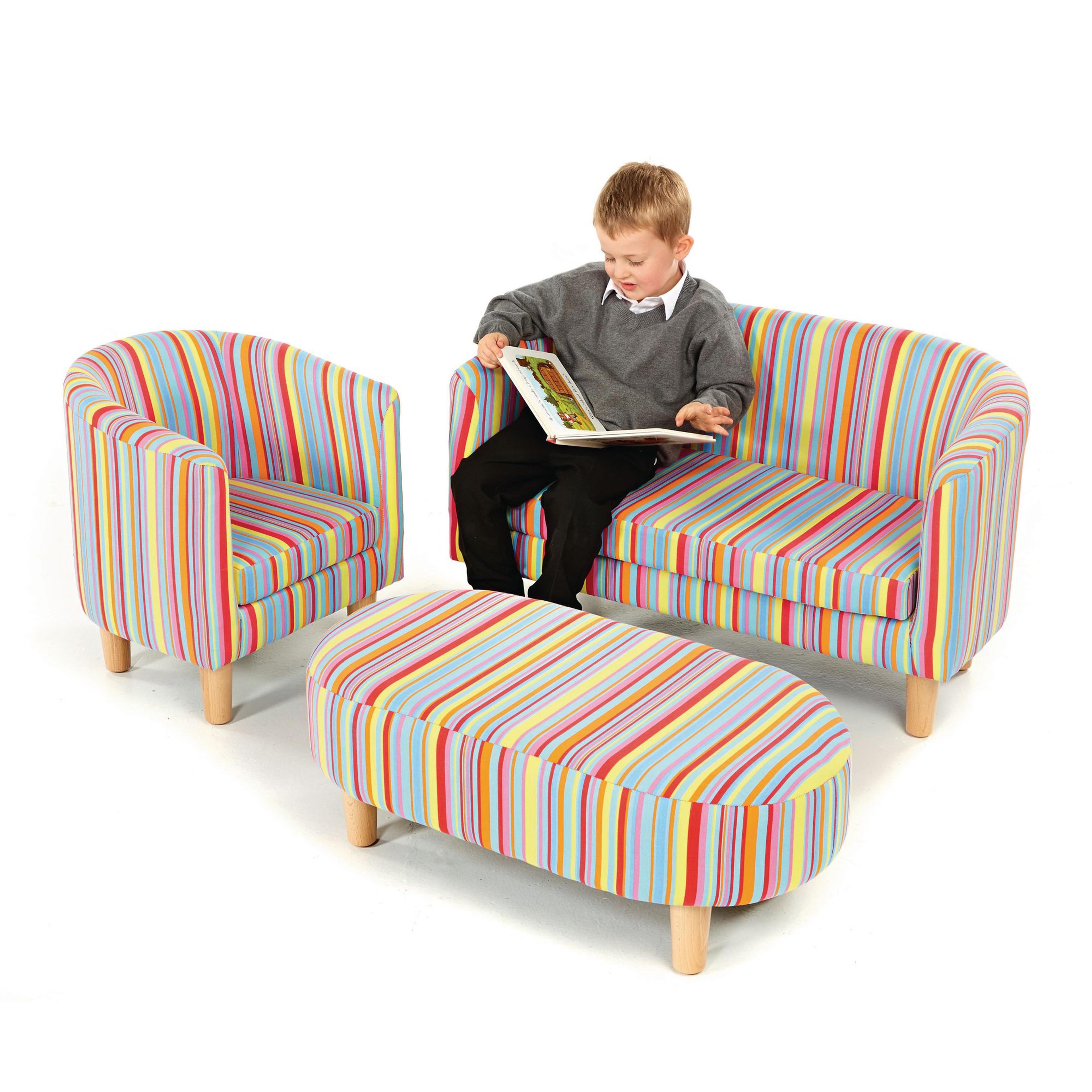 Children's Stripey Tub Sofa, Chair & Stool 
