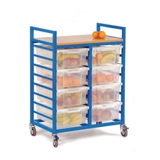 Monarch Storage Trolley With Trays - Blue Frame