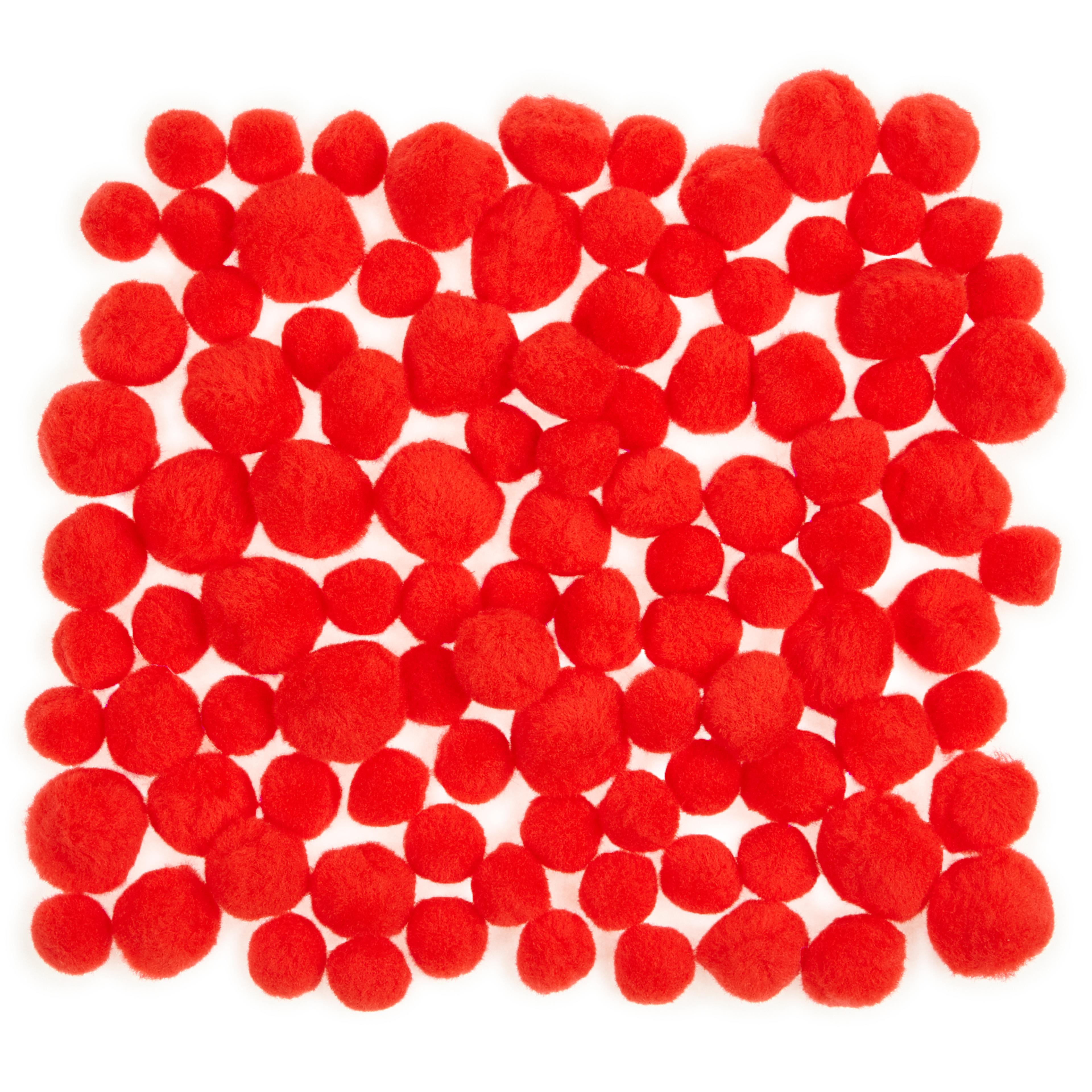 Classmates Pom Poms - Red - Pack of 100