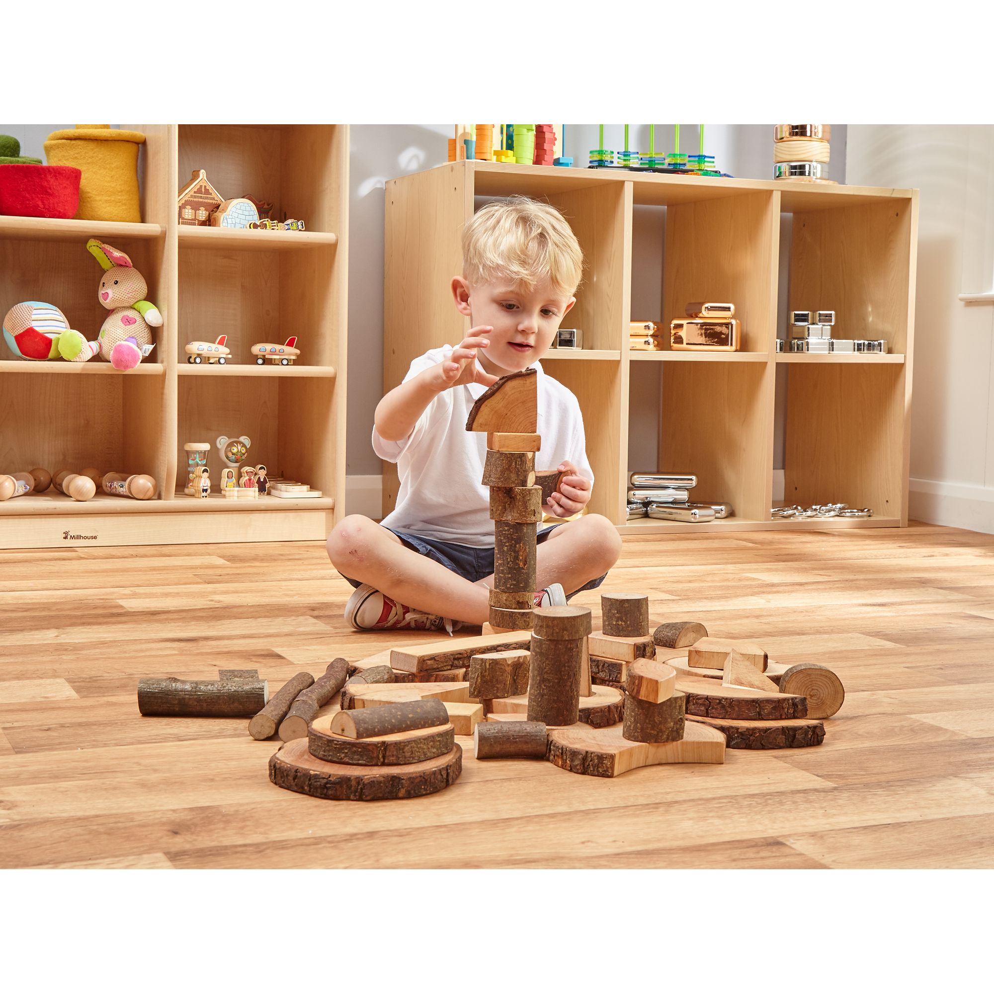 MagicWood Toys Natural Wood Creative Blocks Pack of 70