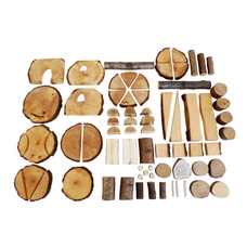MagicWood Toys Natural Wood Creative Blocks - Pack of 70
