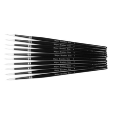 White Synthetic Sable Brushes - Round - Size 4 - Pack of 5