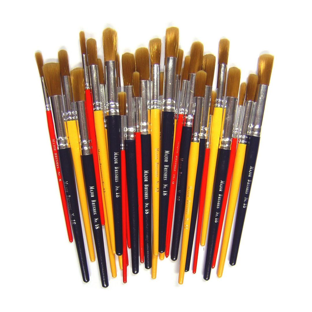 Golden Nylon Paint Brush Assorted Classpack - Pack of 30 | G1672726 | GLS
