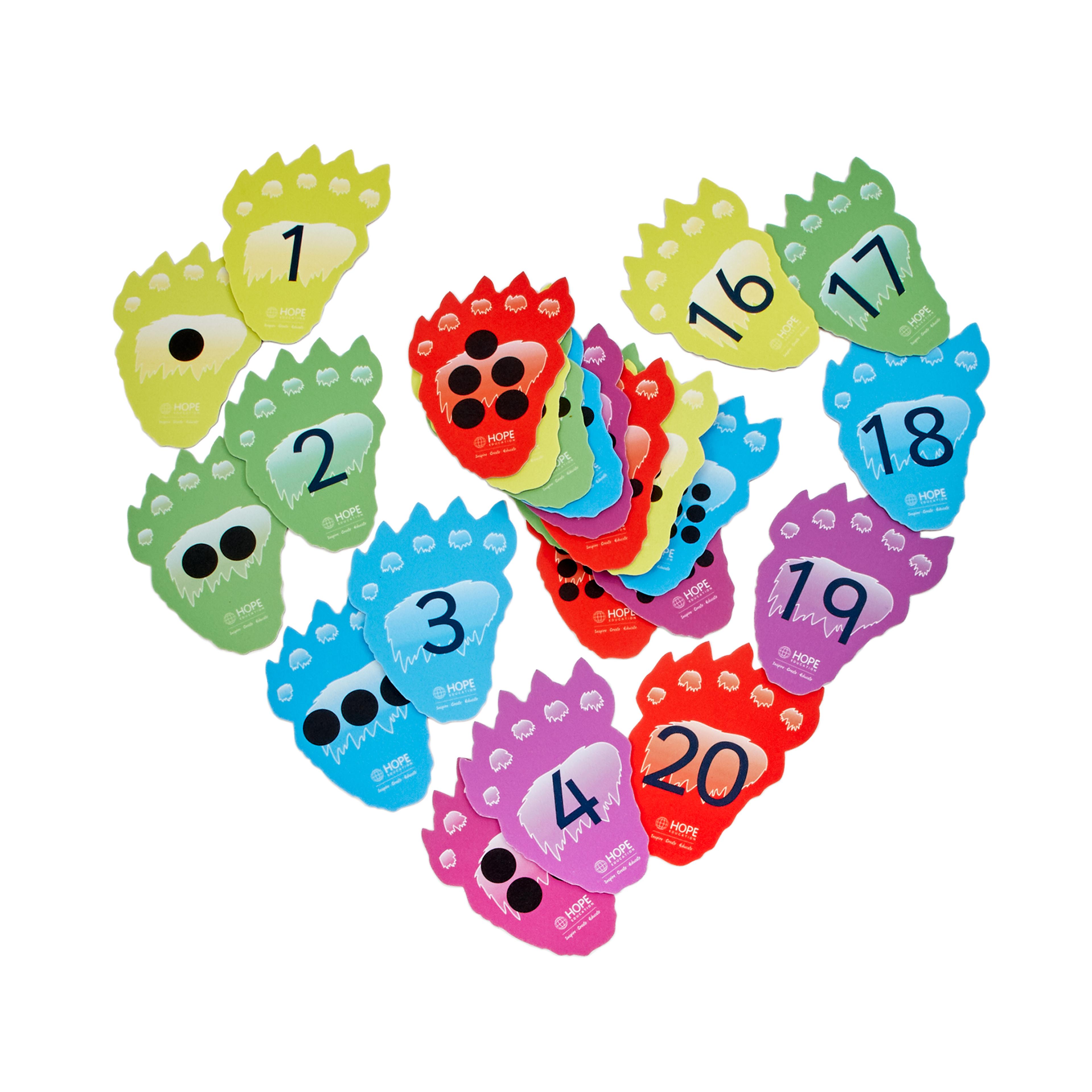 Monster Number Footprints - Pack of 40