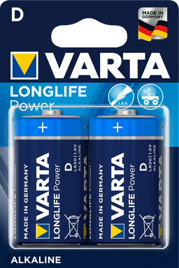 Varta Battery Alkaline Manganese Size D - Pack of 2