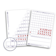 EDUK8 Place Value Double-Sided Dry Erase Boards up to Billions - A4 - Pack of 30