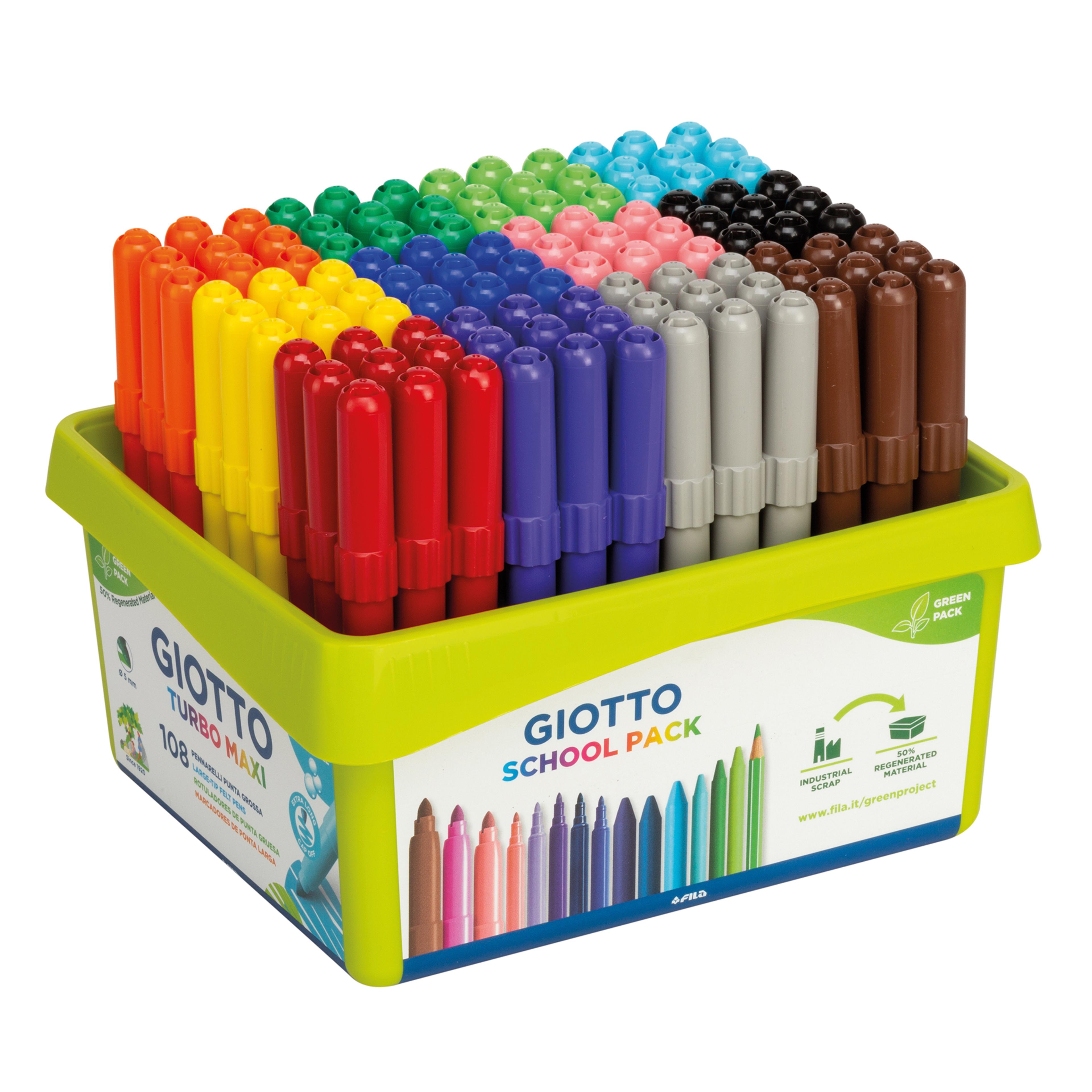 GIOTTO Turbo Maxi Colour Pens - Assorted - Pack of 108