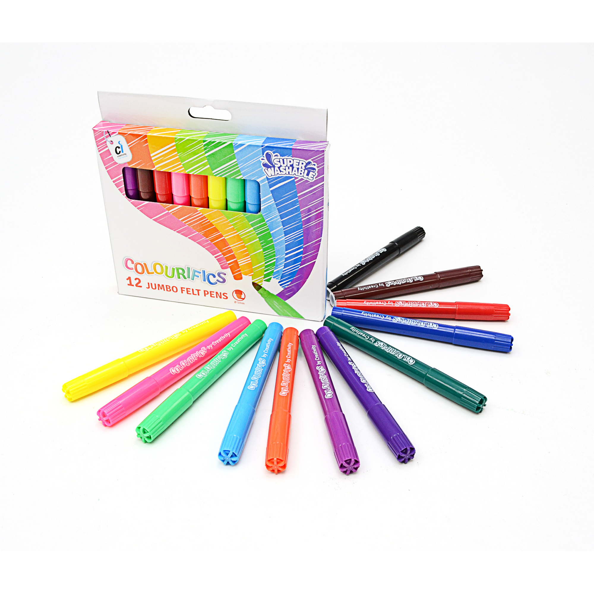 12/18/24 Coloured Washable Fibre Pens Felt Tips Markers T-Shirt Colouring Pen 