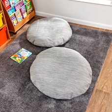 Flat Weave Large Floor Cushion - Grey 