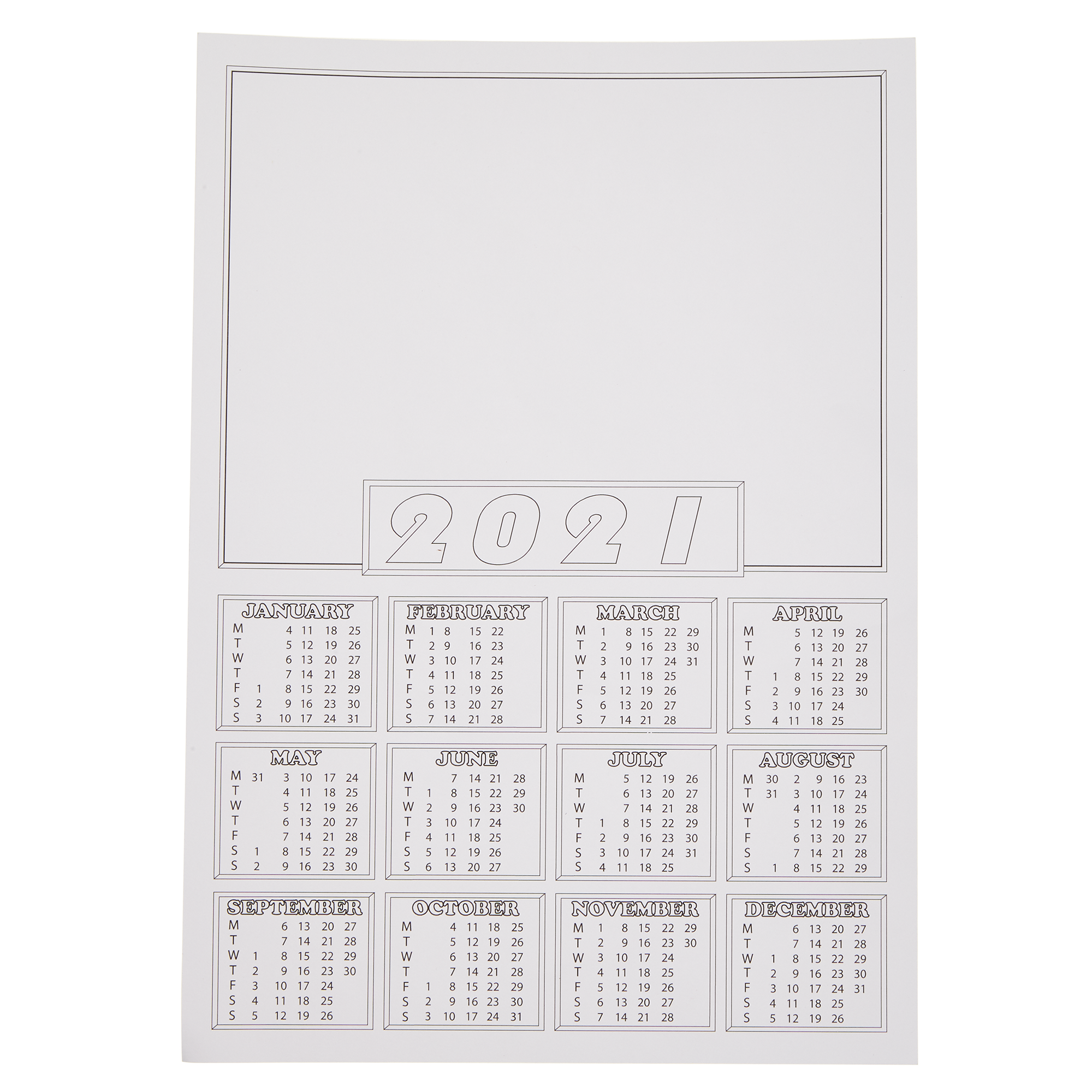 G163 Month View Calendar With Blank Area Pack Of 50 Gls Educational Supplies