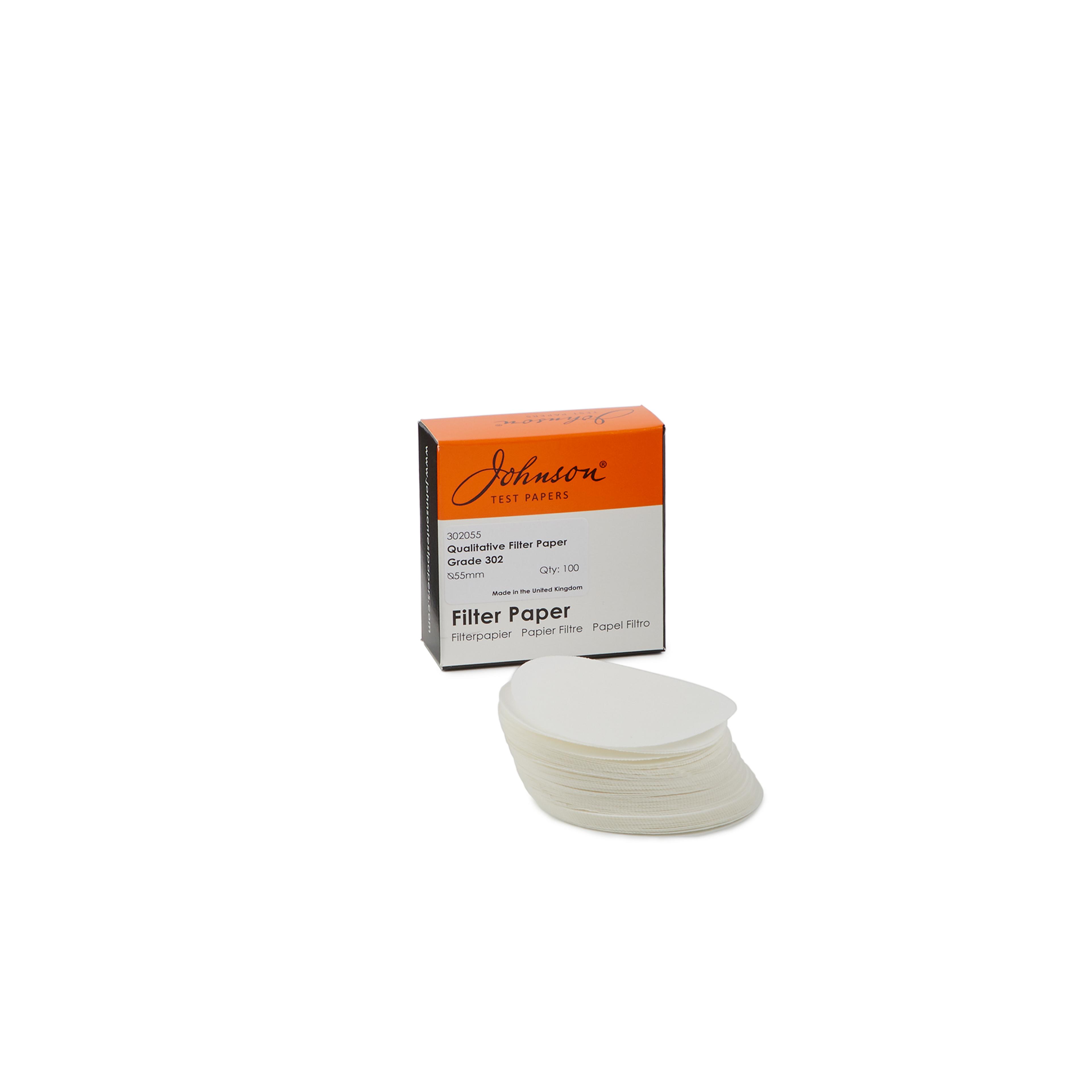 Johnson Standard No. 3 Filter Papers - 55mm Diameter - Pack of 100