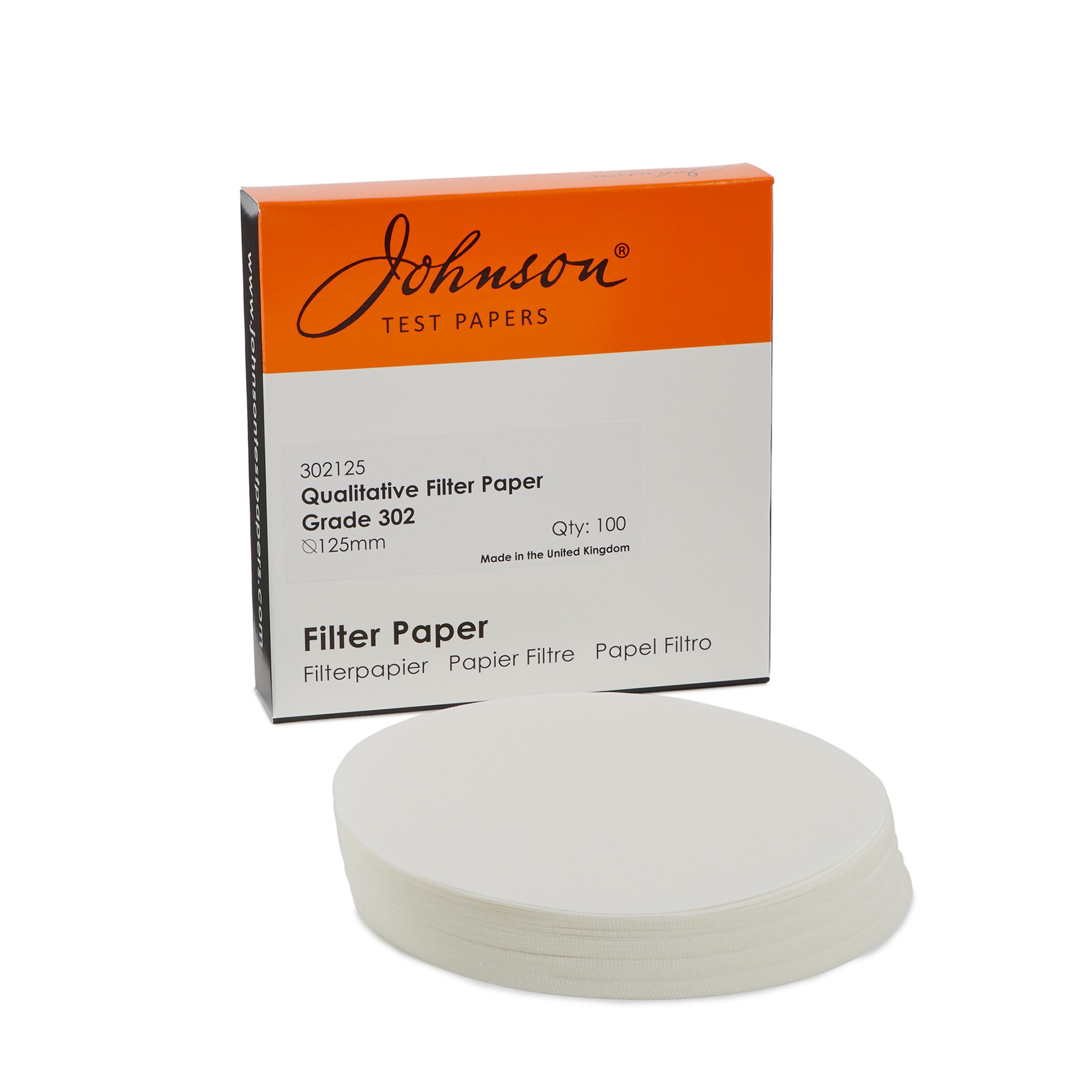 Johnson Standard No. 3 Filter Papers - 125mm Diameter - Pack of 100