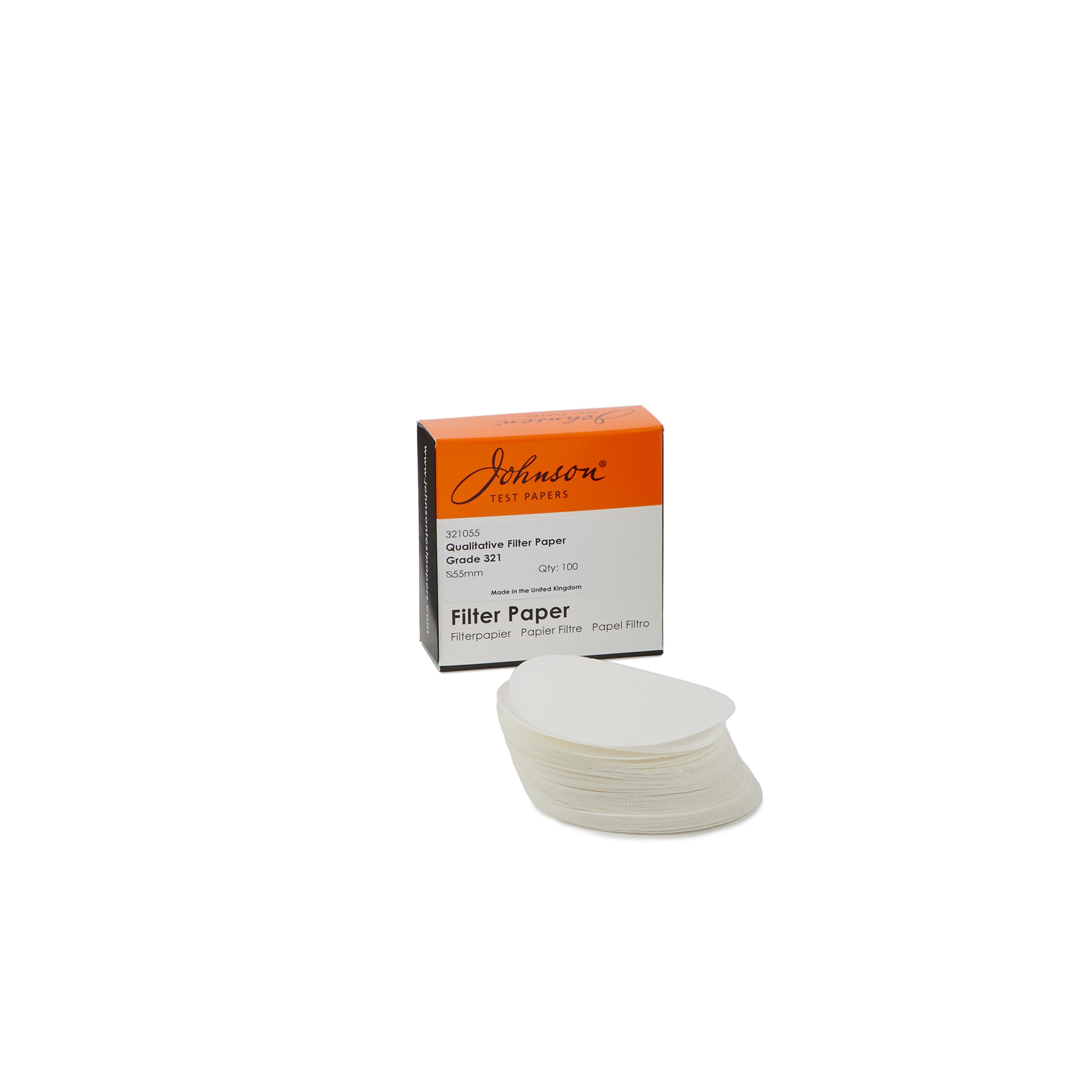 Johnson Wet Strengthened Medium Flow Filter Papers - 70mm Diameter - Pack of 100