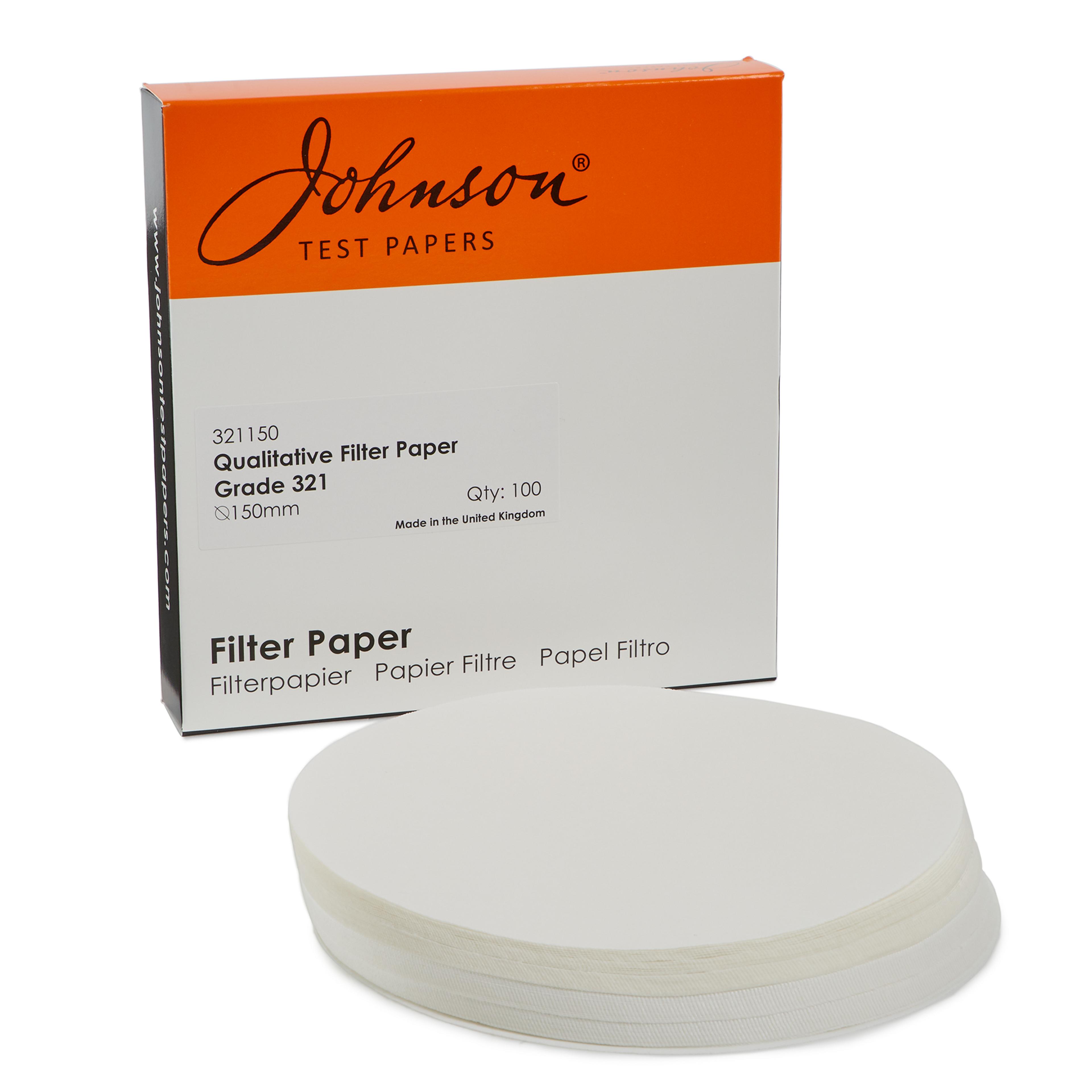 Johnson Wet Strengthened Medium Flow Filter Papers - 150mm Diameter - Pack of 100