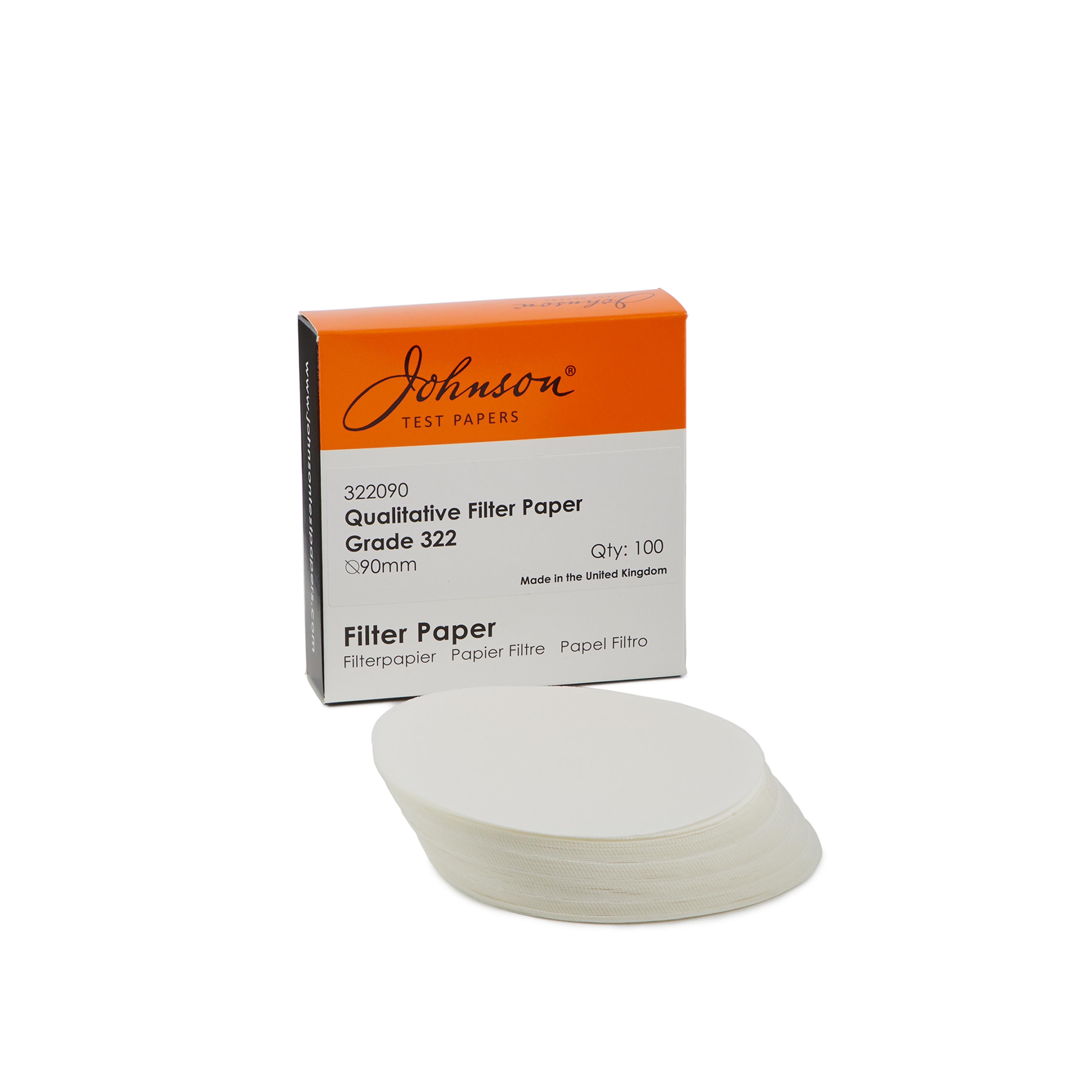 Johnson Wet Strengthened Fast Flow Filter Papers - 90mm Diameter - Pack of 100