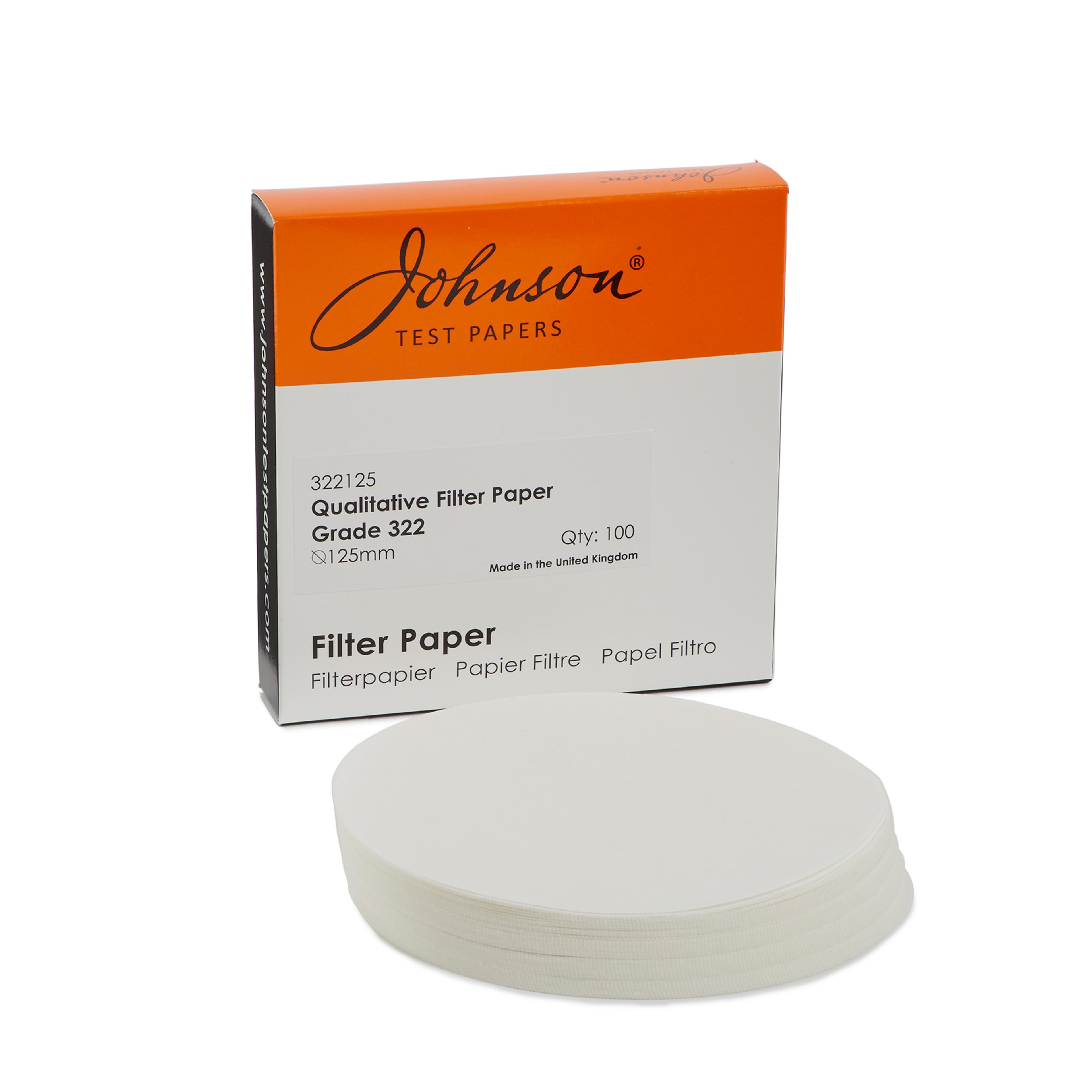 Johnson Wet Strengthened Fast Flow Filter Papers - 125mm Diameter - Pack of 100