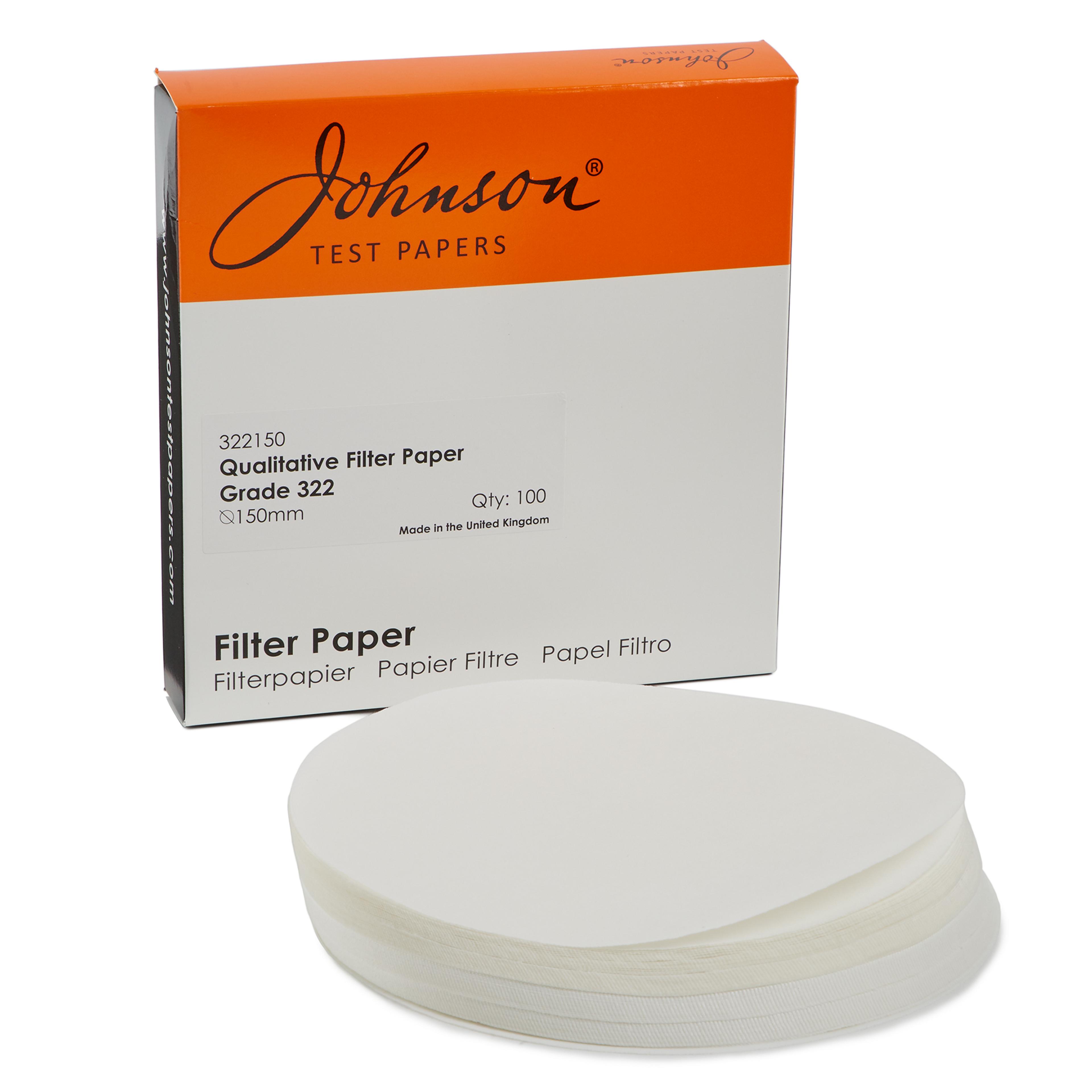 Johnson Wet Strengthened Fast Flow Filter Papers - 150mm Diameter - Pack of 100