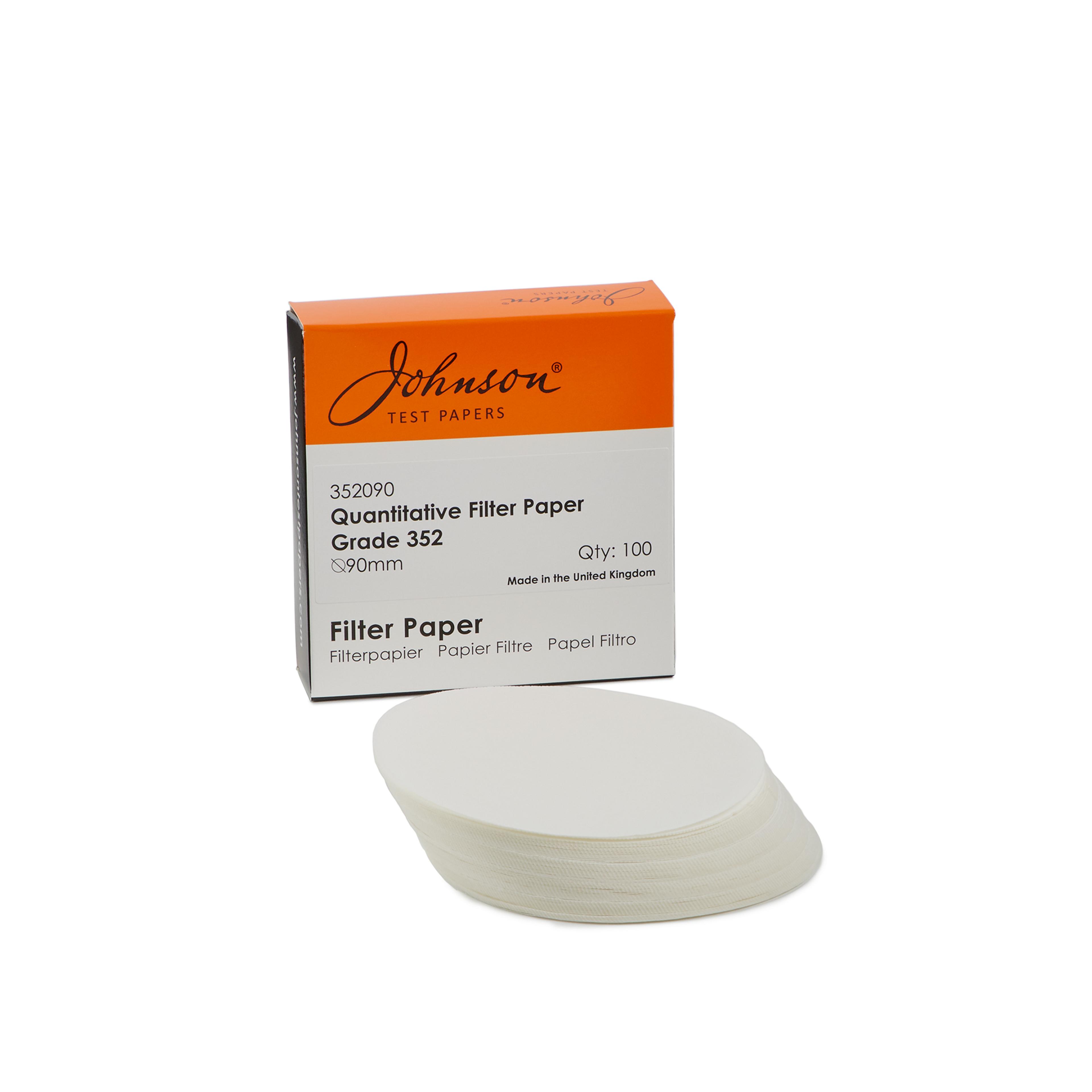 Johnson Ashless Filter Papers - 90mm Diameter - Pack of 100