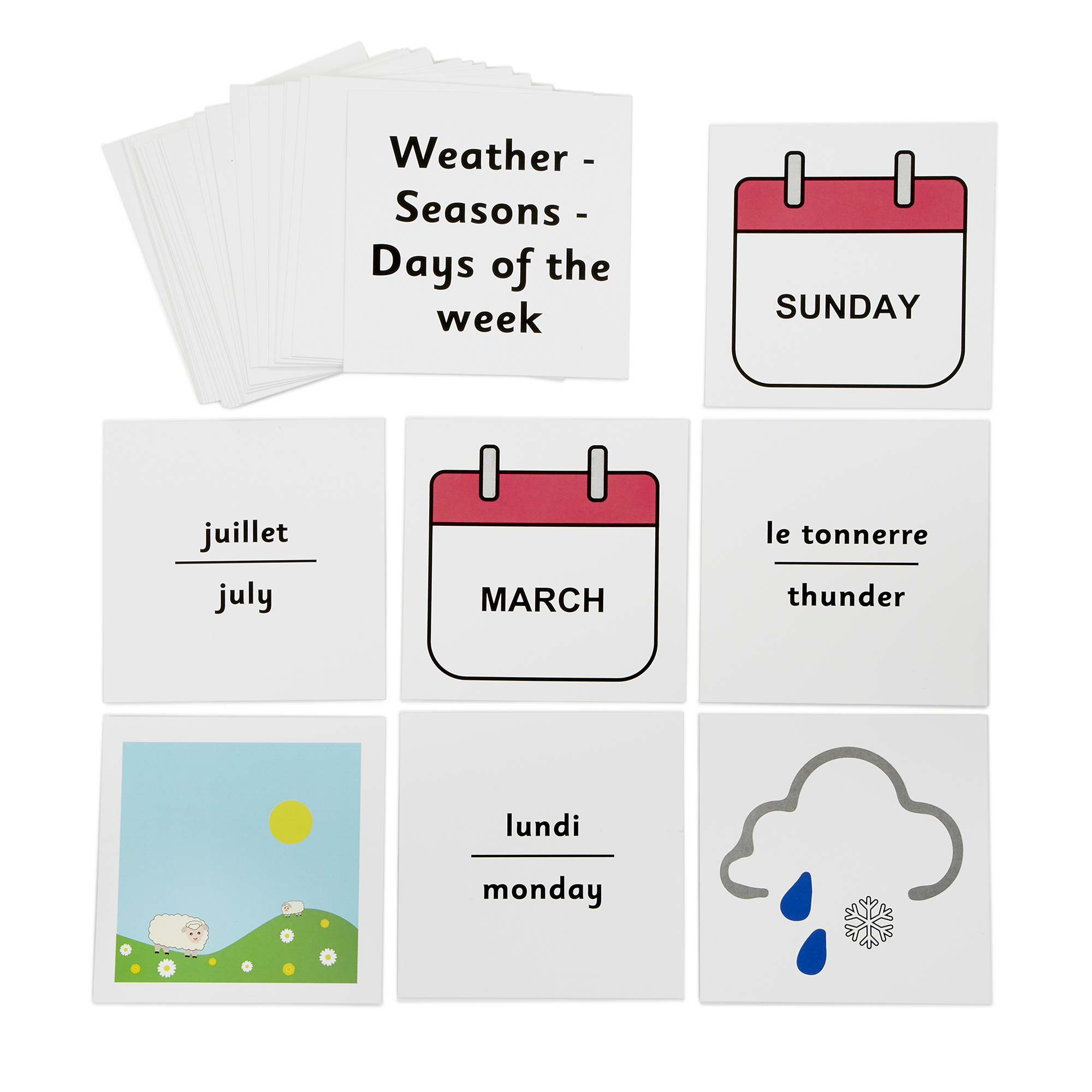 French Dice Cards Weather
