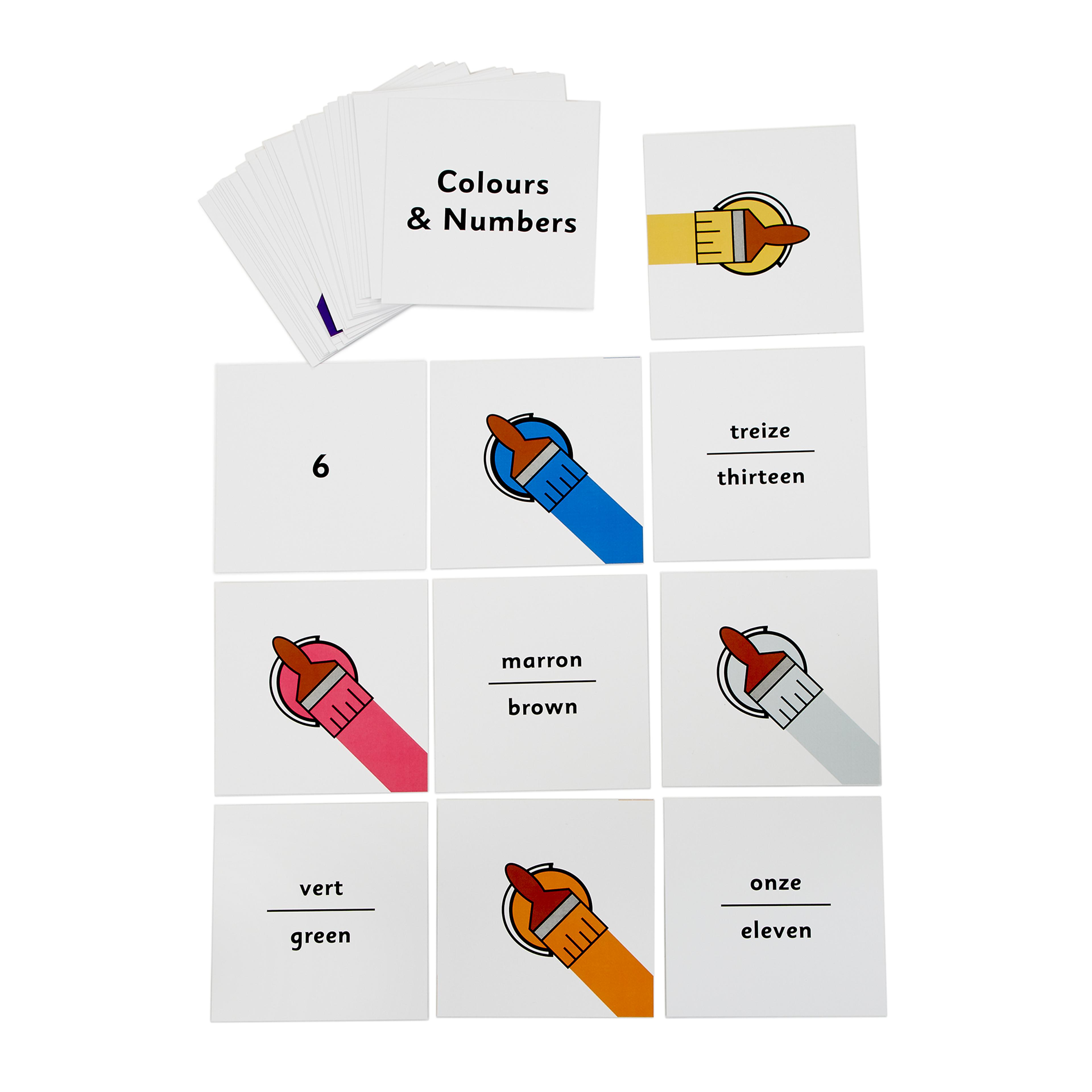 French Flash Cards - Colours and Numbers from Hope Education