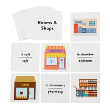 French Flash Cards - House and Shops