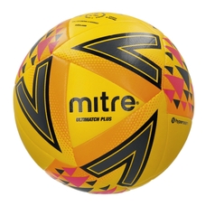 Mitre Ultimatch Plus Football - Yellow/Orange/Pink - Size 3 