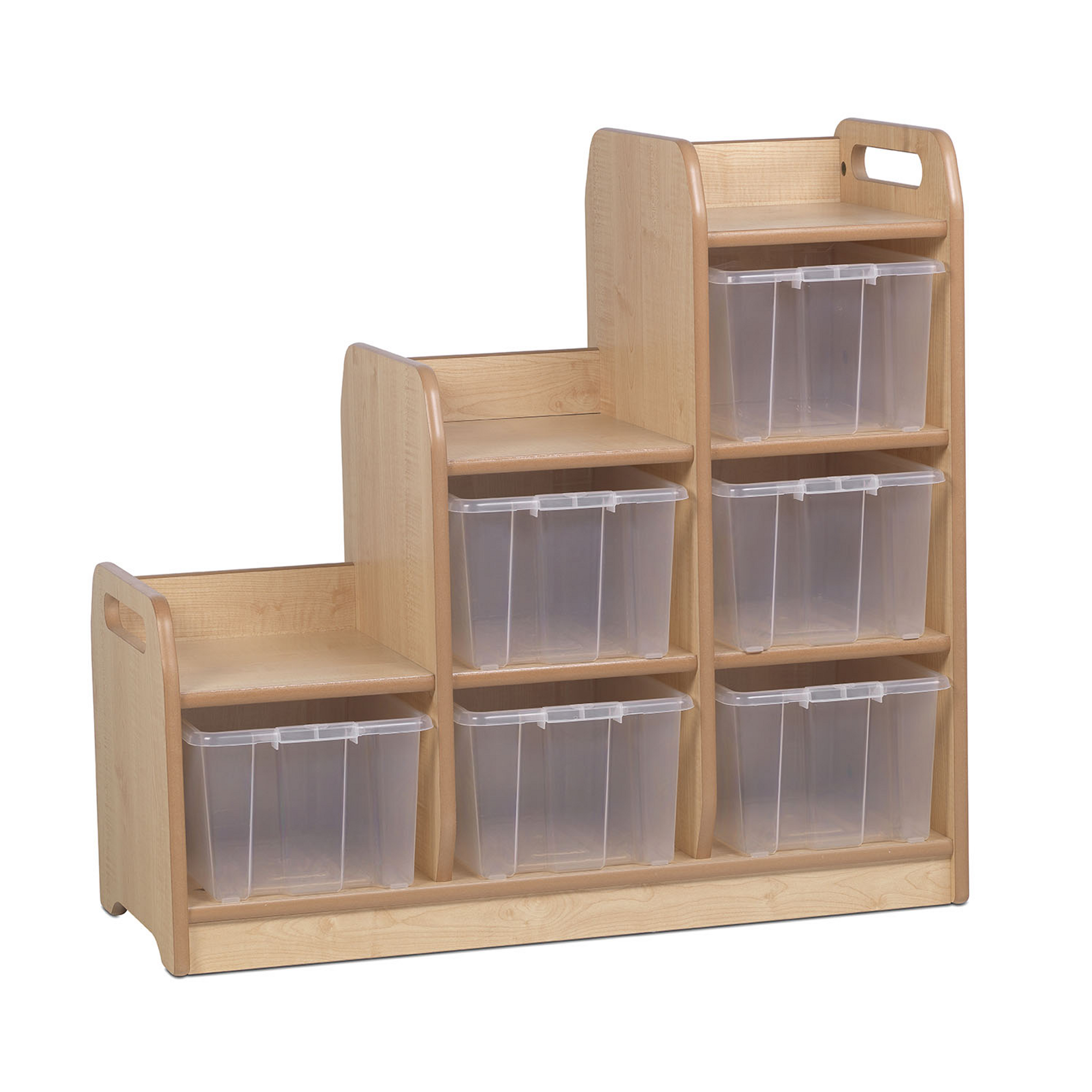 Shelf Unit with Display/Mirror Back & 6 Clear Tubs by Millhouse