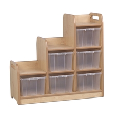 Millhouse Stepped Storage Unit - Right - Clear Tubs