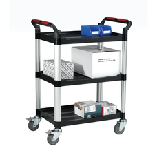 Plastic Tray Trolley with 3 Shelves