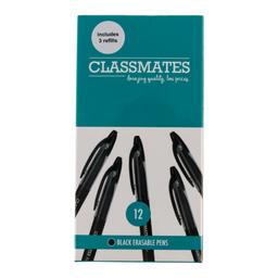 Classmates Erasable Rollerball Pen - Black - Pack of 12