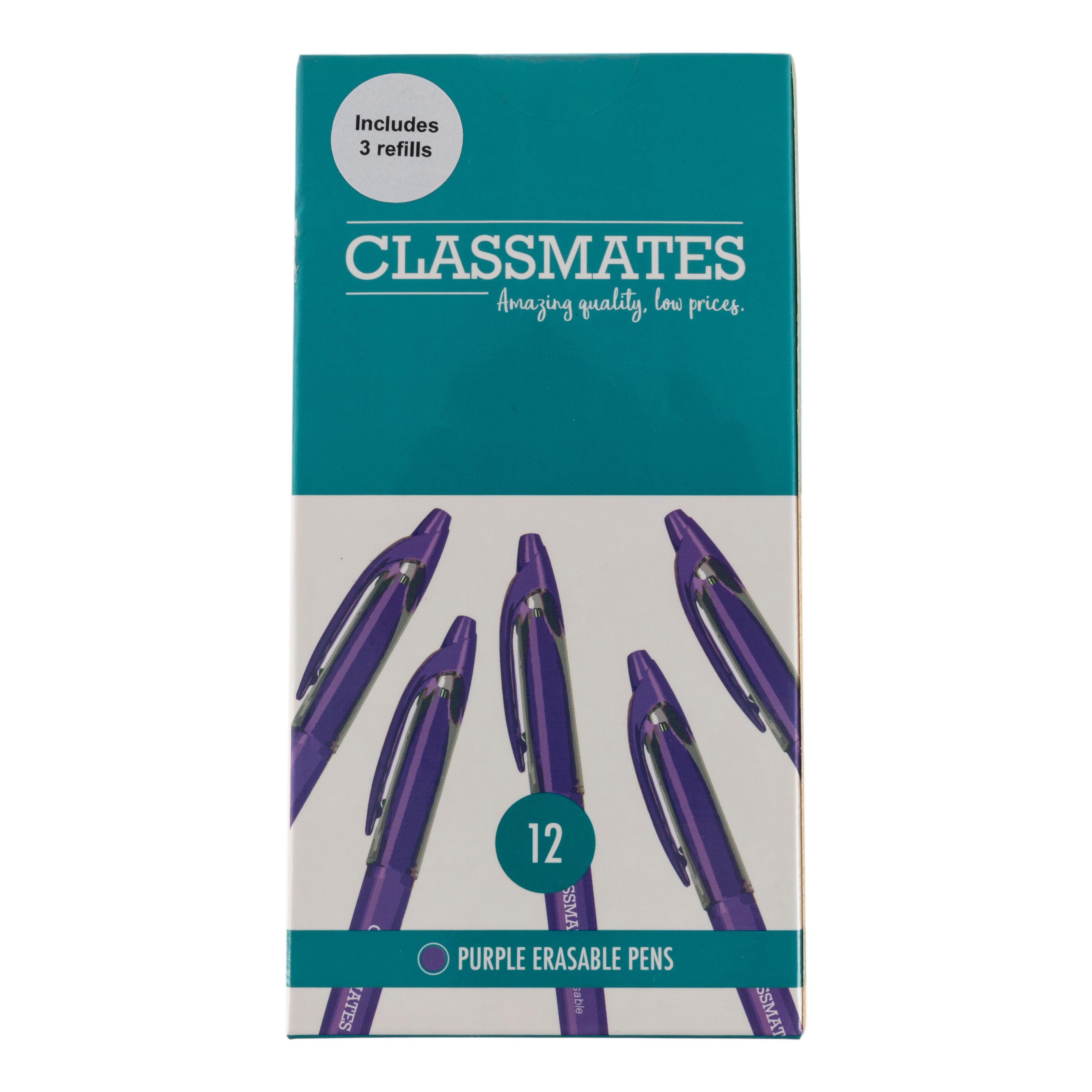 Classmates Erasable Rollerball Pen - Purple - Pack of 12