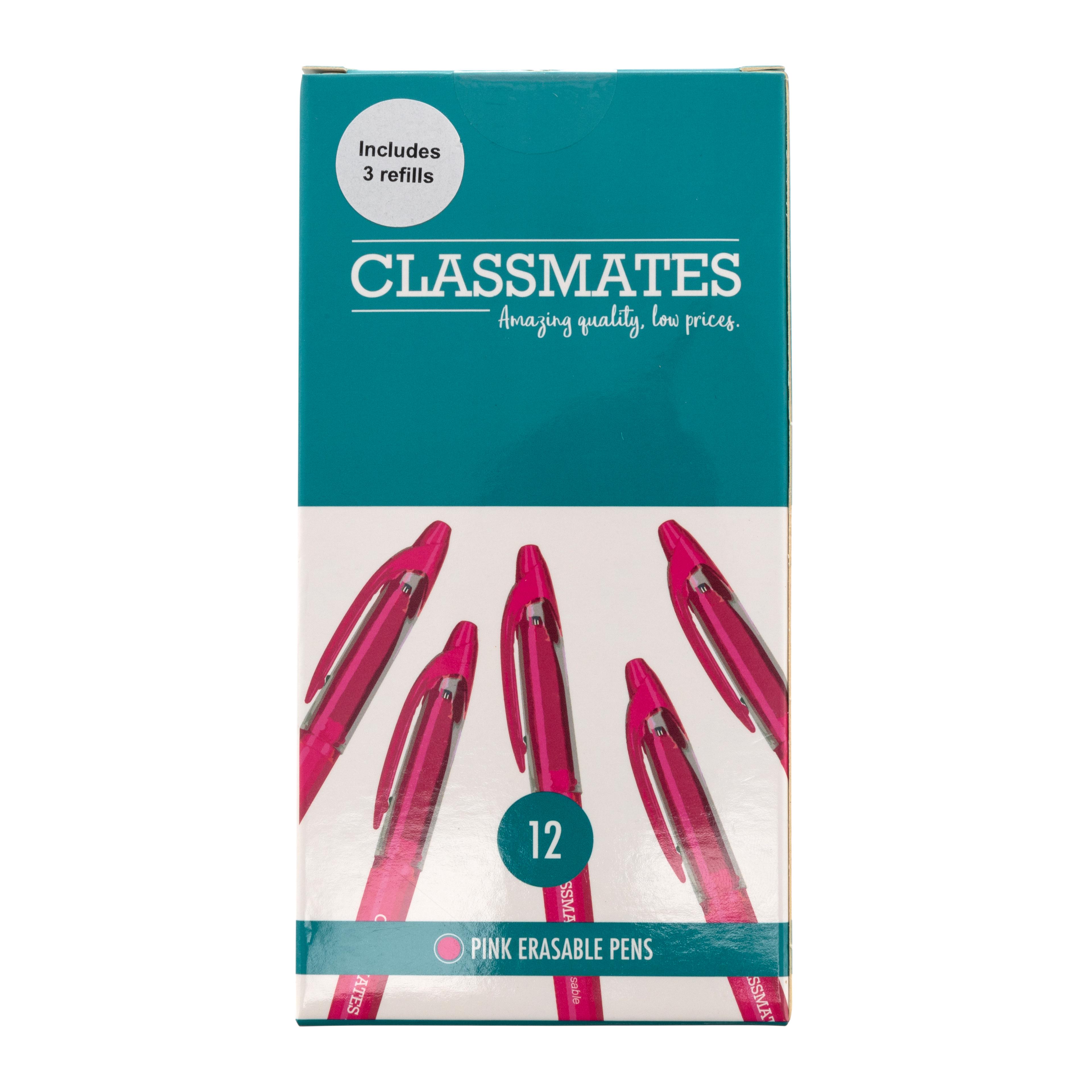 Classmates Erasable Rollerball Pen - Pink - Pack of 12