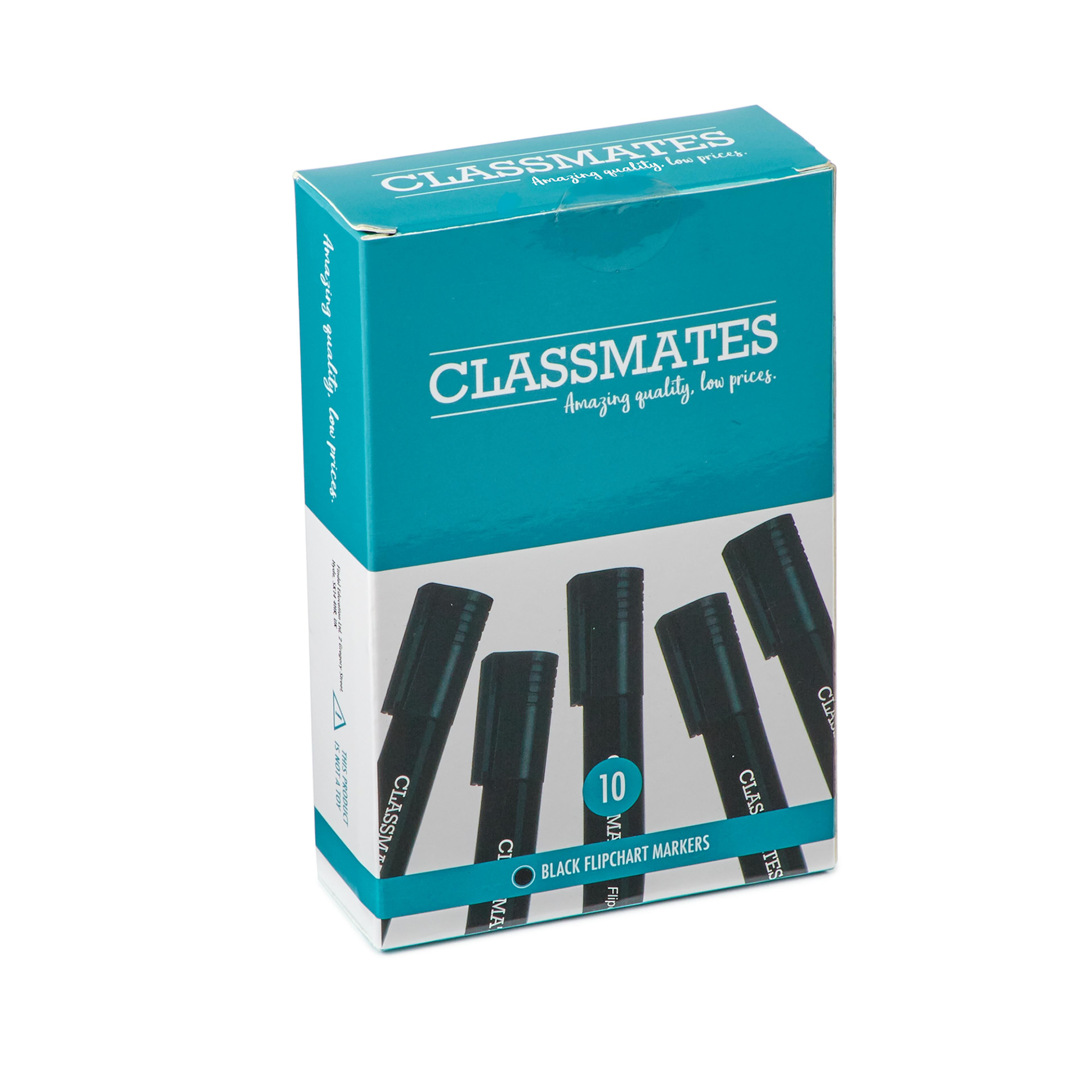 Classmates Flipchart Marker - Black - Chisel Tip - Pack of 10