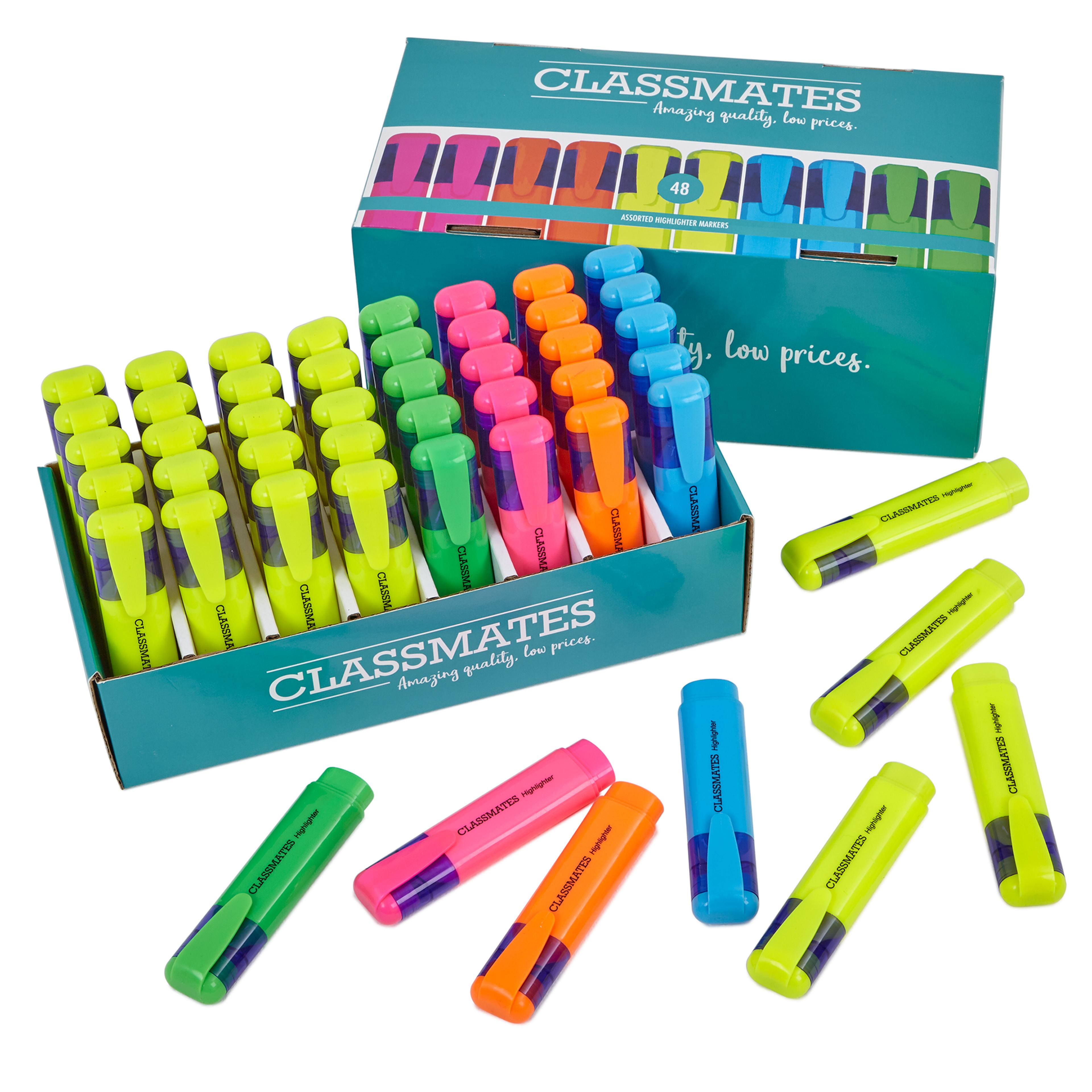 Classmates Highlighters - 5 Assorted Colours - Pack of 48