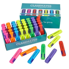 Classmates Highlighters - 7 Assorted Colours - Pack of 48