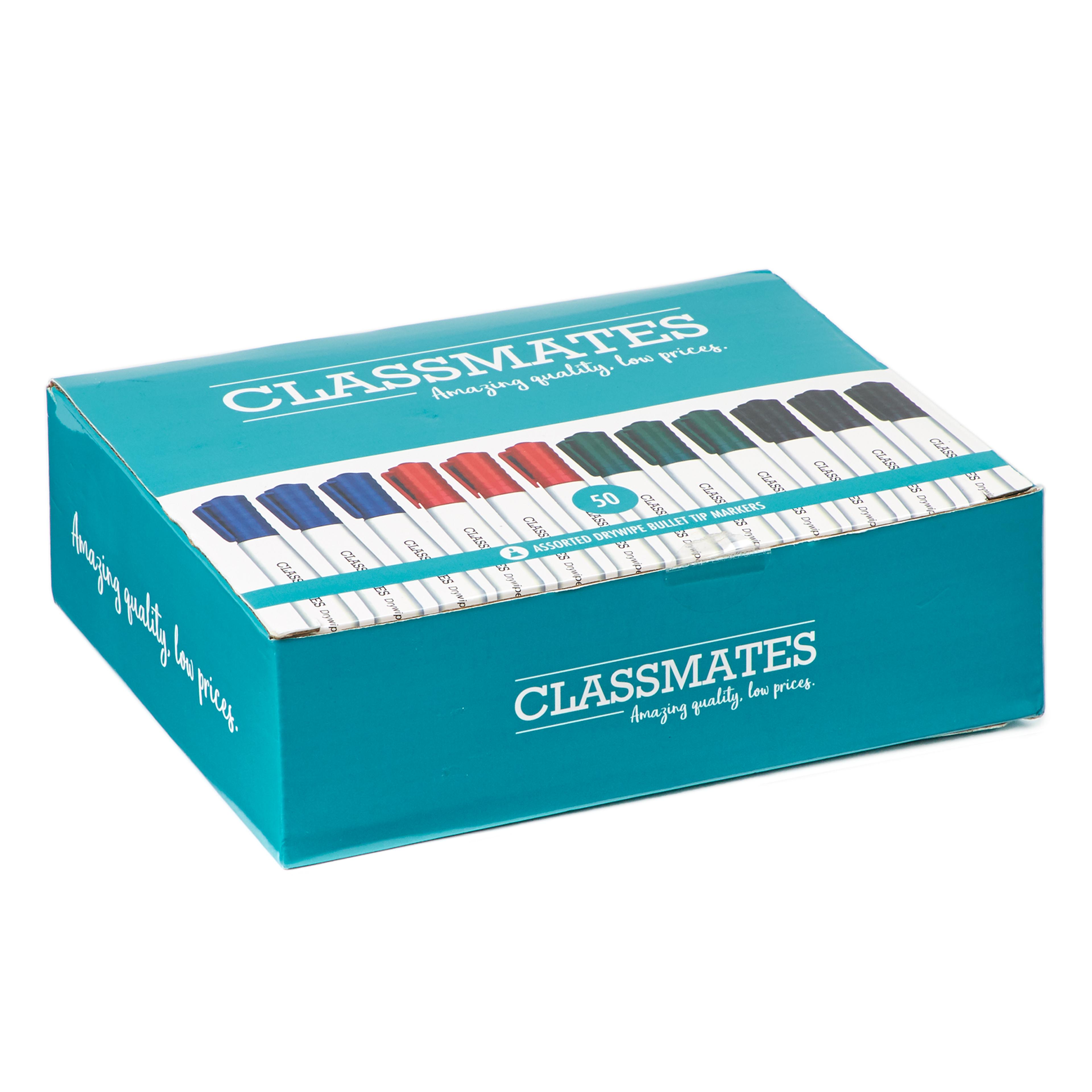 Classmates Whiteboard Marker - Assorted - Bullet Tip - Pack of 50