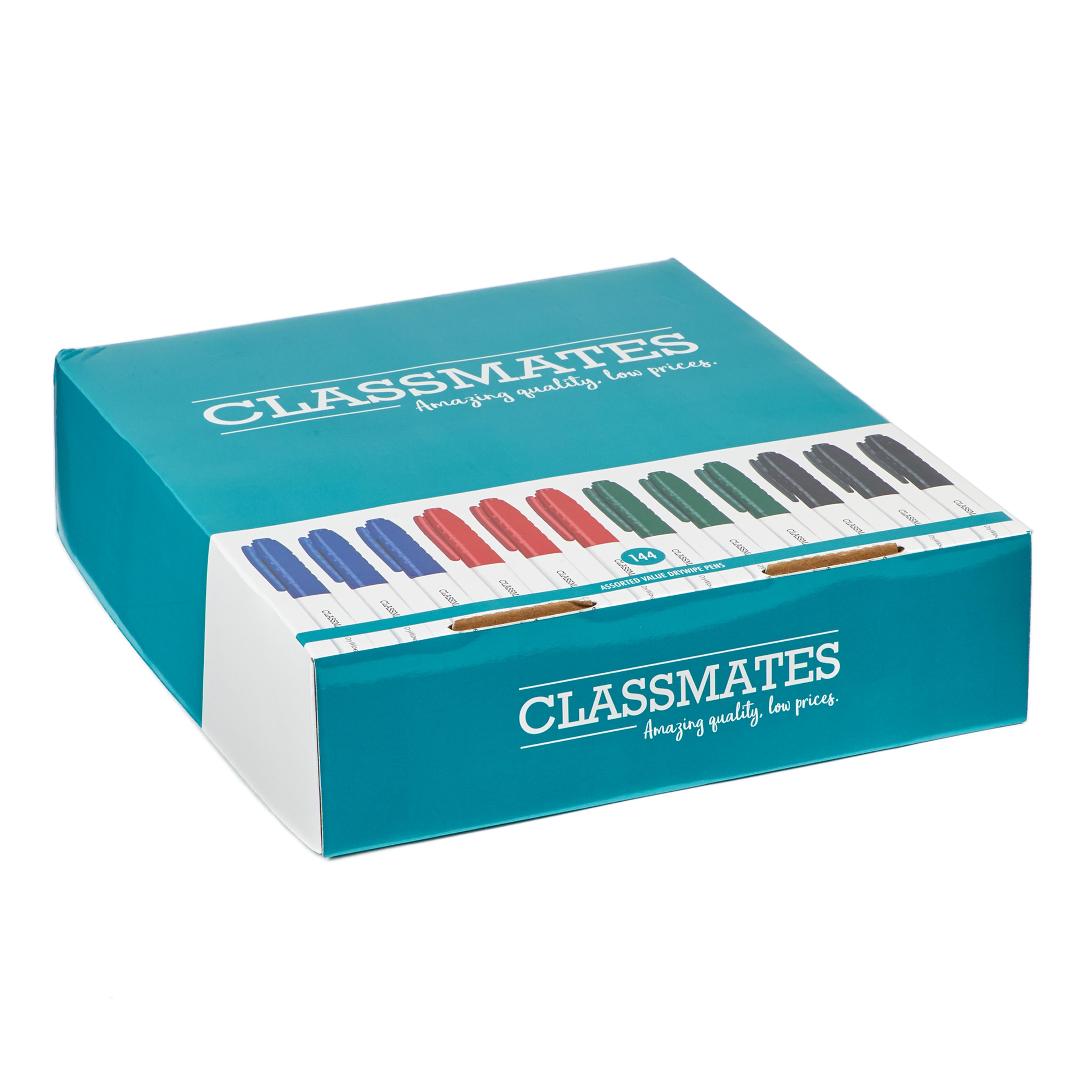 Classmates Dry-Wipe Marker Pens - Bullet Tip - Assorted - Pack of 144