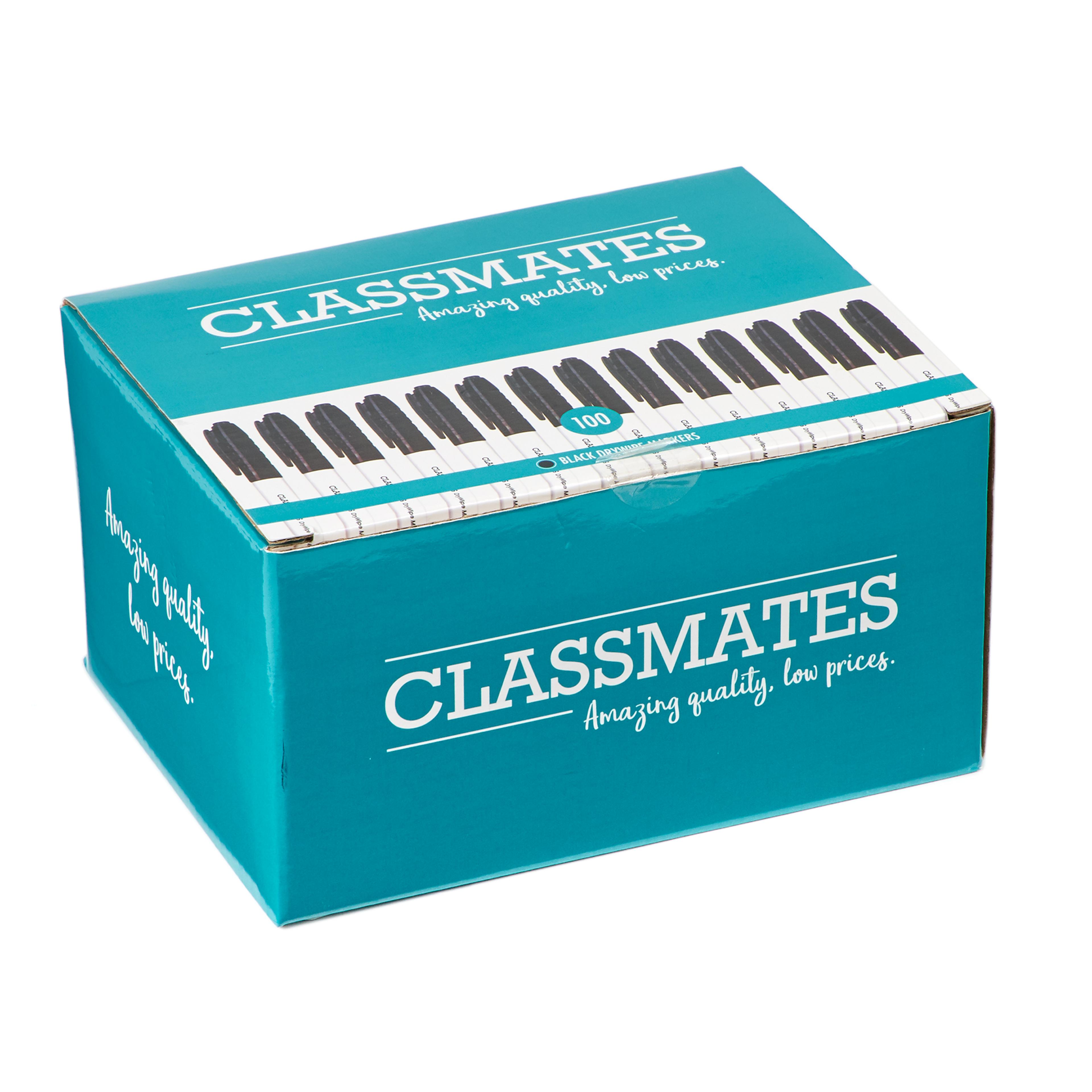 Classmates Whiteboard Marker - Black - Bullet Tip - Pack of 100