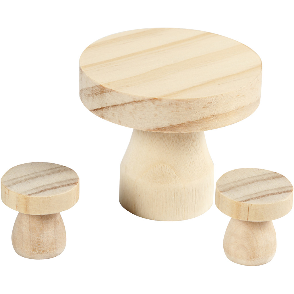 Small Wooden Mushroom Table Stools