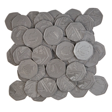 Learning Resources 50p Coin Set - Pack of 100- Approved by HM Treasury