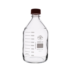 Simax Screw Top Reagent Bottle - Clear Glass, Red Cap - 2000ml - Pack of 10