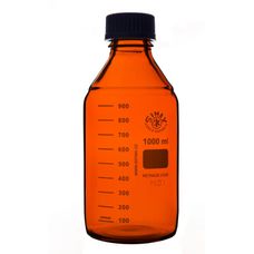 Simax Screw Top Reagent Bottle - Amber Glass, Blue Cap - 1000ml - Pack of 10