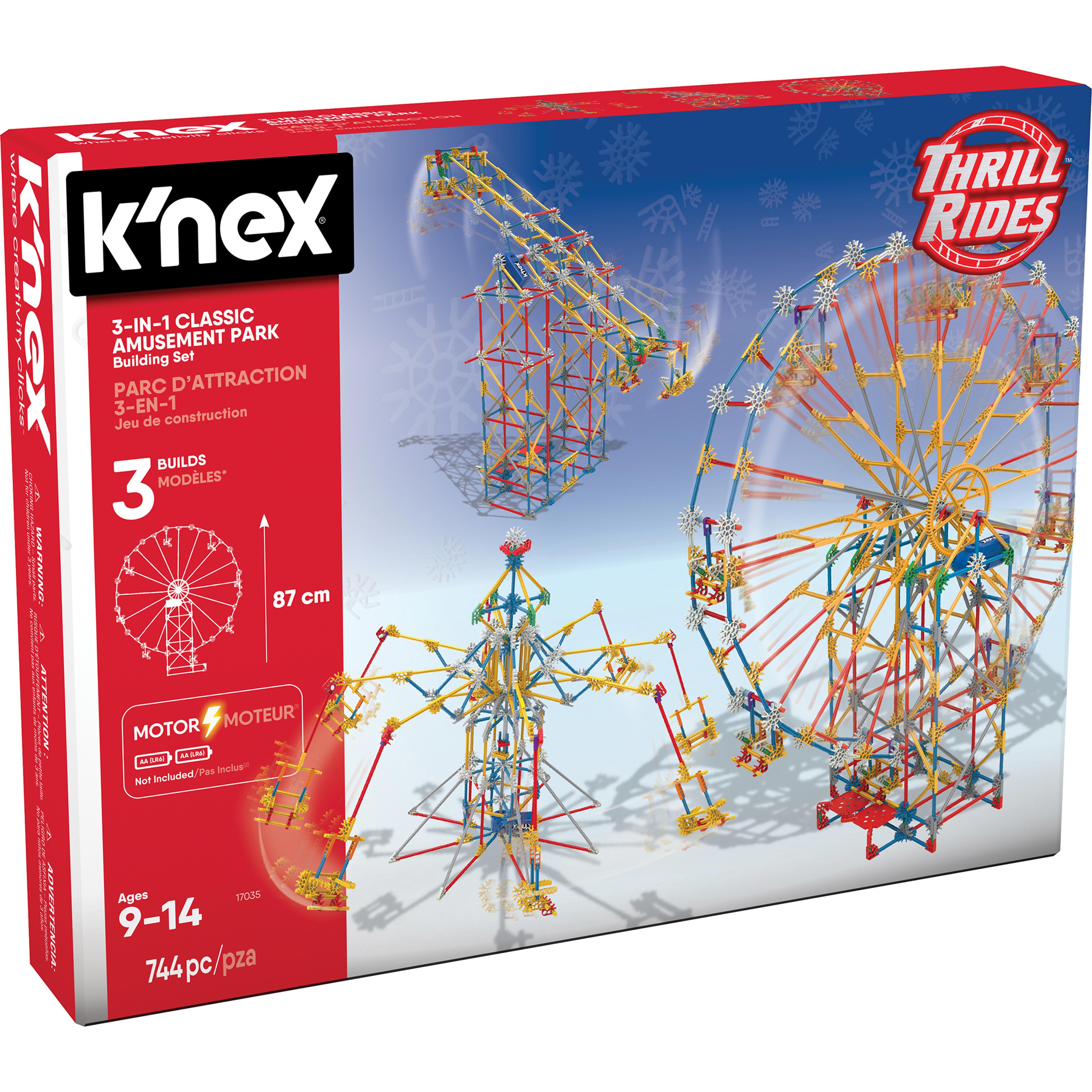 K'NEX Thrill Rides 3-In-1 Amusement Park Building Set